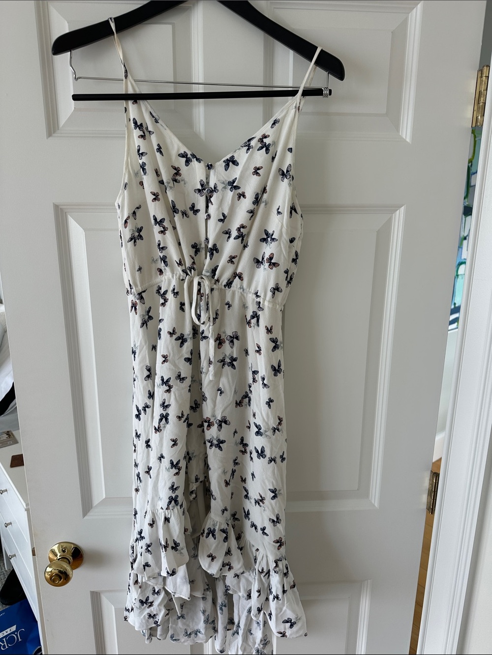 Rails White Dress with Navy and Tan Floral Print